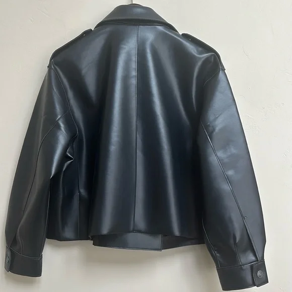 Free People We the Free Alexis Vegan Leather Jacket NWT - Picture 8 of 16